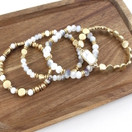 Rannekoru  4kpl setti   Gray & White stone 