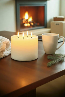 Tonkan tuoksuinen,  Pöytäkynttilä 14 x 14 cm – neljällä sydämellä