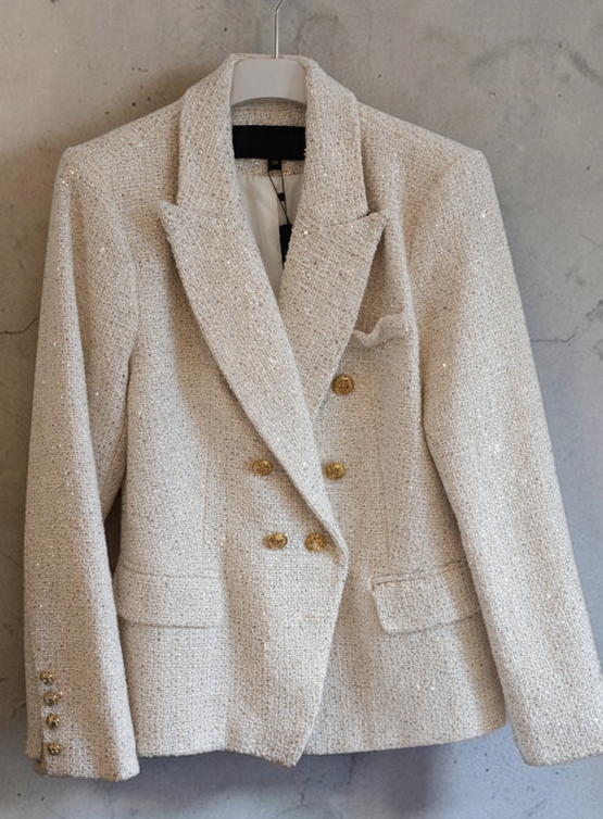 Valkoinen bleiseri naiselle – kaksirivinen napitus | Choklate Paris