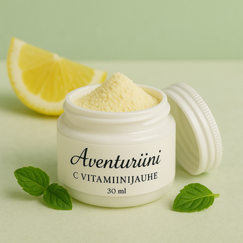 Aventuriini C-vitamiinijauhe 100 % – 30ml. Tehokas ja puhdas tehoainesosa ihonhoitoon