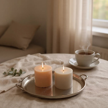 Pöytäkynttilä 7cm, vanilla