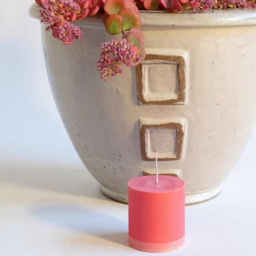 Aventuriini pöytäkynttilä 7cm pinkki