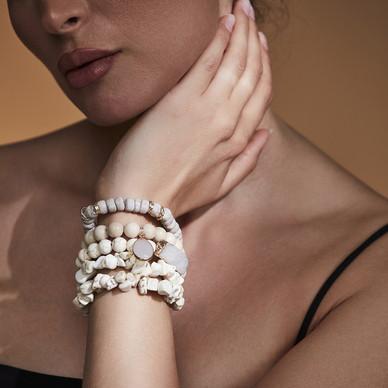 Rannekoru Amanda, beige/valkoinen