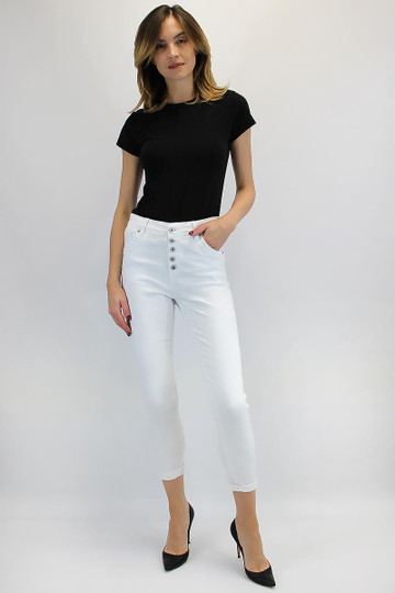 Rento Boyfriend-puuvilla farkku, off white