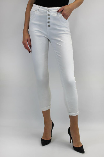 Rento Boyfriend-puuvilla farkku, off white