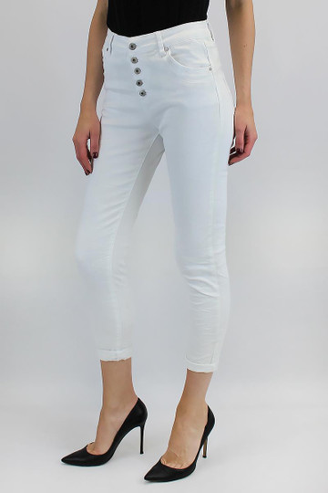 Rento Boyfriend-puuvilla farkku, off white