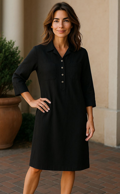 ELLI Pellava-viskoosi mekko,musta