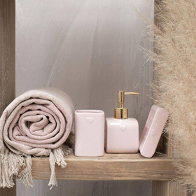 Kylpyhuone setti heart, roosa