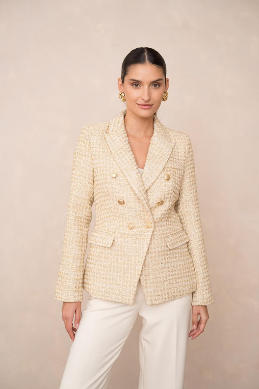 Valkoinen bleiseri naiselle – kaksirivinen napitus | Choklate Paris