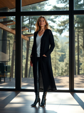 Pitkä neuletakki Iiris