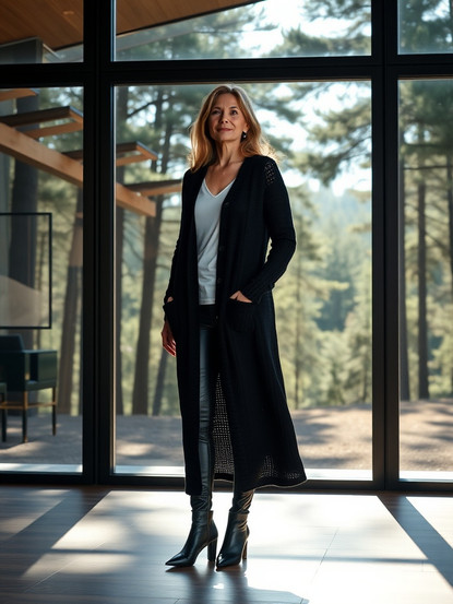 Pitkä neuletakki Iiris