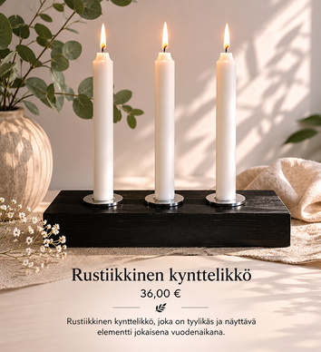 Rustiikkinen kynttelikkö musta