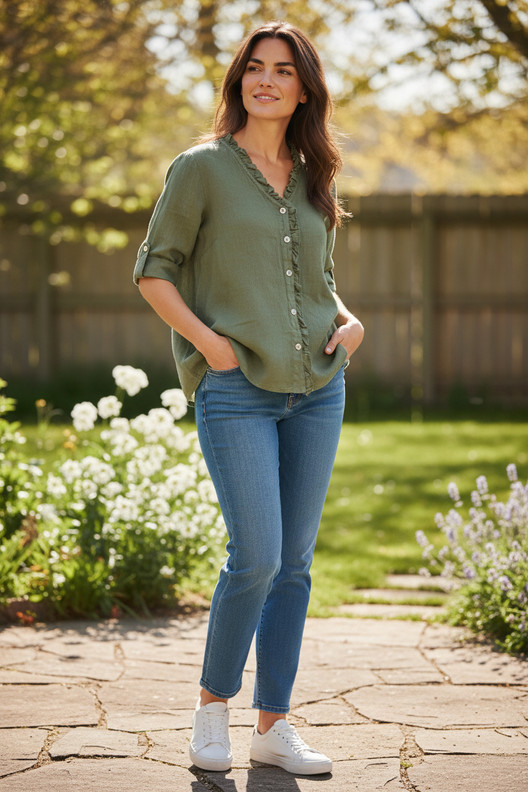 Lea pellavapaita, vihreä