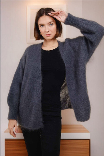 Mohair neuletakki, harmaa