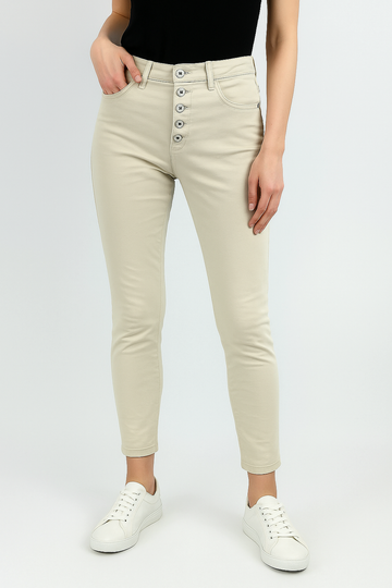 Rento Boyfriend-puuvilla farkku, beige