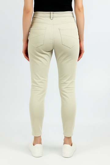 Rento Boyfriend-puuvilla farkku, beige