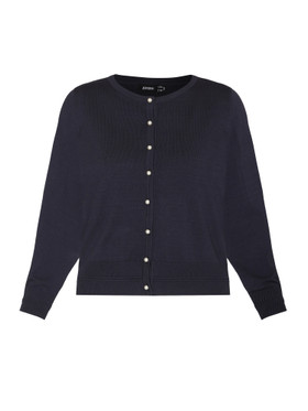 Cocco-tyylinen ja elegantti neuletakki – tummansininen helminapeilla