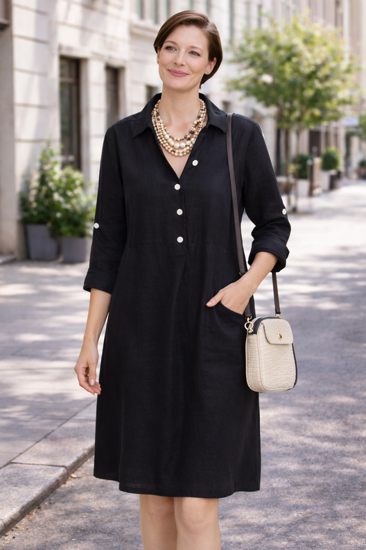 Helena musta pellavamekko