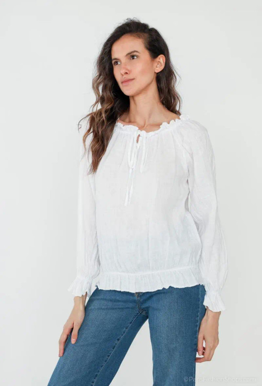 Pellavapusero Evian,  valkoinen