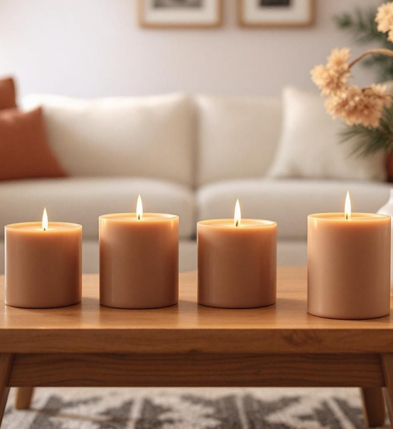 Pöytäkynttilä 7cm, Milk Chocolate