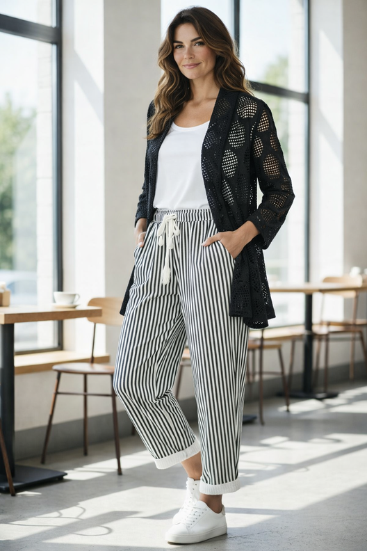 Kevyt musta jakku – hengittävä kesäjakku naiselle