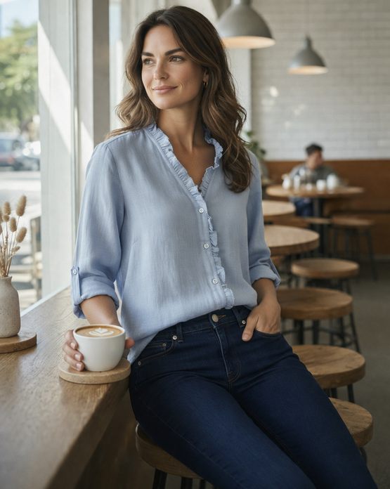 Slim Fit Jade farkut – hyperjoustavat push-up jeansit, keskikorkea vyötärö