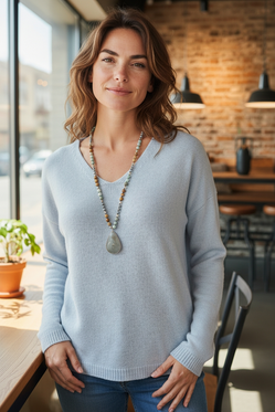 Kashmir neulepusero Sky Blue