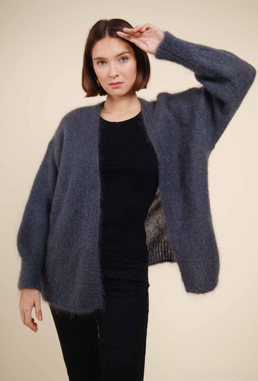 Mohair neuletakki , tumma harmaa