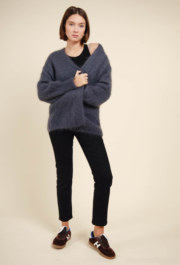 Mohair neuletakki , tumma harmaa