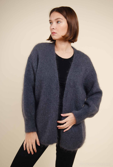 Mohair neuletakki , tumma harmaa