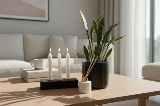 Rustiikkinen adventtikynttelikkö musta