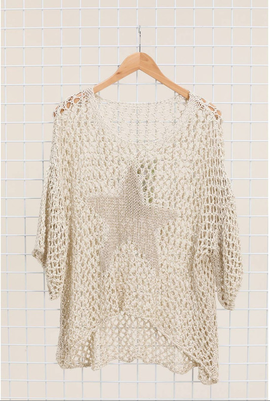 Star verkkoneule beige