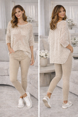 Star verkkoneule beige