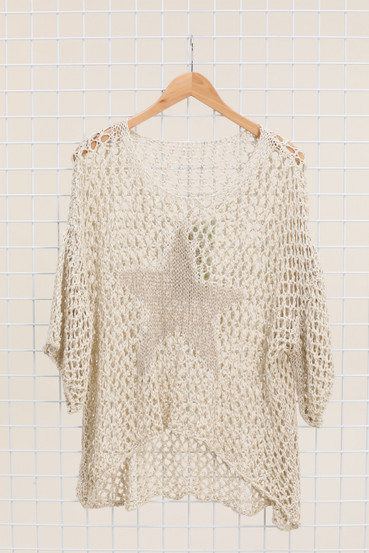 Ilmeen viimeistelevä verkkoneule tähtikuviolla