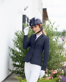 FP Quantinum Chic Shiny ratsastuskypärä aurinkolipalla, sininen