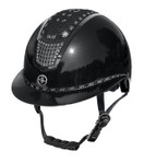 FP Quantinum EOS 2.0 Shiny ratsastuskypärä aurinkolipalla, musta