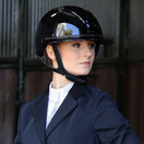 Alicia ratsastuskypärä, kiiltävä musta