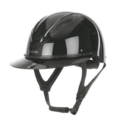 Alicia ratsastuskypärä, kiiltävä musta