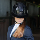 Luna ratsastuskypärä, kiiltävä glitter musta