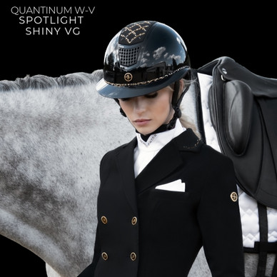 FP Quantinum Spotlight Shiny Vintage Gold ratsastuskypärä, black