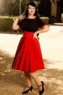 Darlene Chili Red Black-mekko 