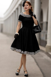 Dolly & Dottyn Darlene Black and White Check -mekko