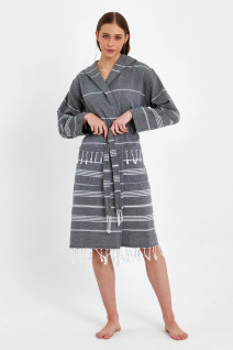 Ecobain hamamkylpytakki, one size, tummanharmaa