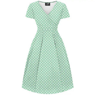 Lady Vintage Lyra Mint Polka Dot -mekko