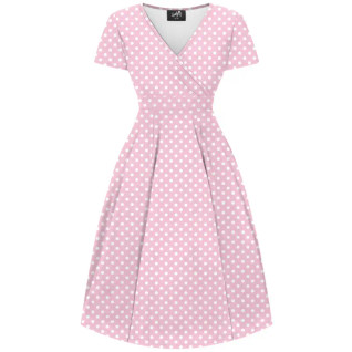 Lady Vintage Lyra Pink Polka Dot -mekko