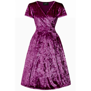 Lady Vintage Lyra Velvet Cranberry Crushed -mekko