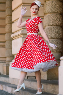 Dolly & Dottyn Lily Red White Polka Dot -mekko