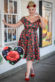 Dolly & Dottyn Lily Red Roses -mekko