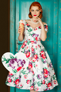 Dolly & Dottyn Lily White Floral -mekko
