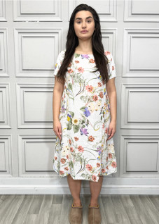 Lucy Sparks Floral White -pellavamekko MADE IN ITALY